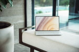 Laptop on Bench